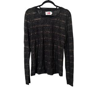 I AM ANDREA MOORE Lace Metallic Striped Top Sz‎ 14 (US 10)